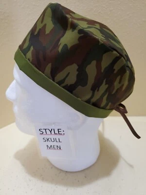 Camo #2 Men's Skull/Chemo Surgical Scrub Hat/Cap Handmade - Image 1 of 4