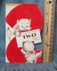 CATS KITTENS Vintage Birthday Greeting Card 1950's OLA-6