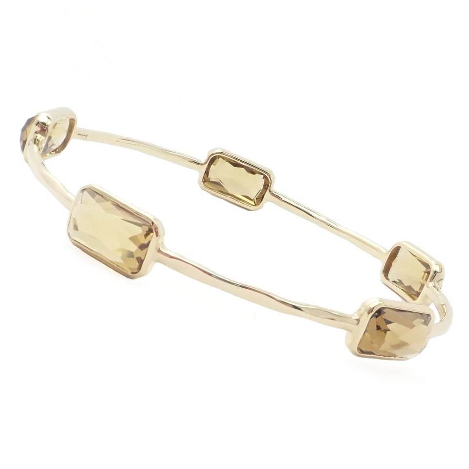 ¡Auténtico! Brazalete Brazalete Ippolita Oro Amarillo 18k Caramelo Roca 5 Topacio Ahumado Foto 1 de 4