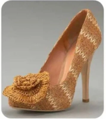Zapatos Dolce Gabbana Zapatos Tacones Crochet Bomba Flor Beige Usados Una Vez Mujer Talla 41 Foto 1 de 4
