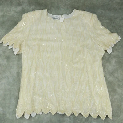 Usado en Excelente Condición De Colección Stenay Mujer Blanco Sólido Formal Cuentas Para Mujer Talla 3X De Colección 8424 Foto 1 de 4