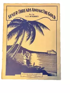 Silver Threads Among the Gold McKinny Sheet Music 1936 Hawiian Cover Vintage - Picture 1 of 1