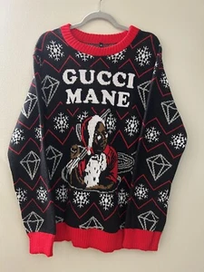 Gucci Mane Ugly Christmas Sweater Holiday Knit Ice Cream Herren XL USA Rap Hip Hop - Bild 1 von 8
