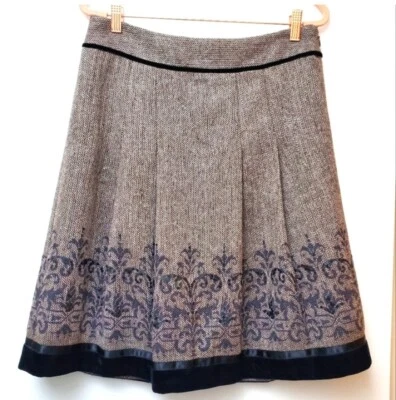 Новый с Ярлыками Ann Taylor Aline елочка плиссированные юбки блестки бархата границы деталь Sz 8P - Изображение 1 из 4