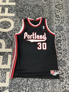 Size XL- NIKE SWINGMAN RASHEED WALLACE PORTLAND TRAILBLAZERS JERSEY- BLACK - Picture 1 of 11