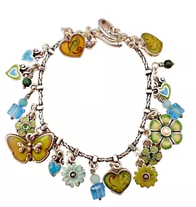 "Brazalete Dije Brighton Abraza Vida Mariposa y Flores 7-1/2" - Imagen 1 de 10