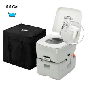 VINGLI Upgraded 5.5 Gallon Portable Camping Toilet w/Carrying Bag & Sprayer - Picture 1 of 7