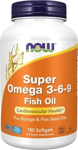 NOW Foods Super Omega 3-6-9, 1200 mg, 180 Softgels - Picture 1 of 10