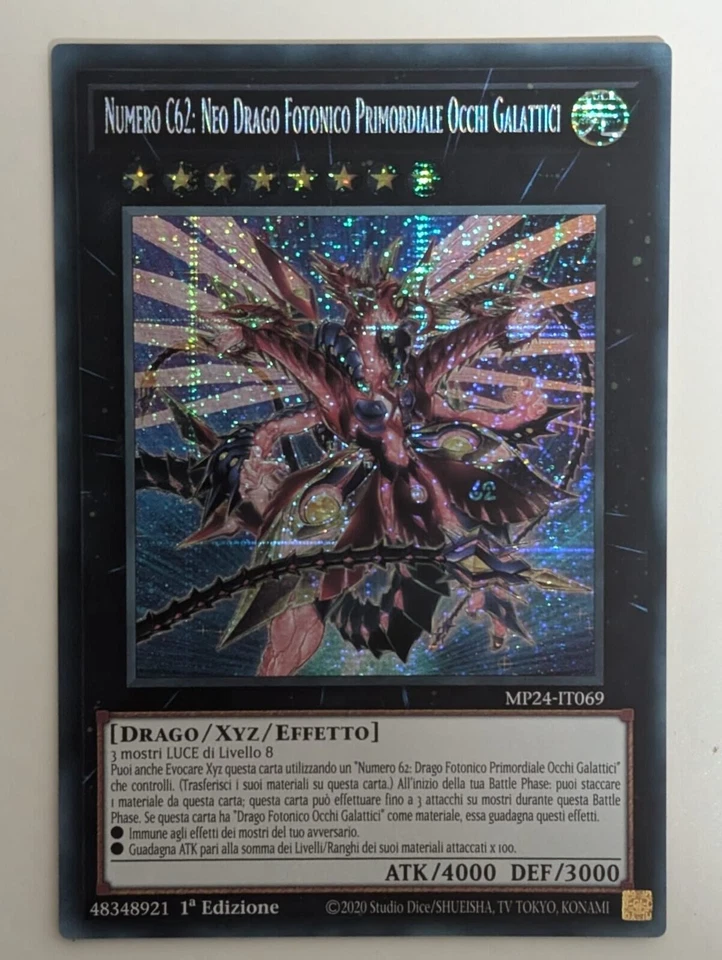 Yu-gi-oh! Numero C62 Neo Drago Fotonico Primordiale Occhi Galattici Rara Segreta - Immagine 1 di 1