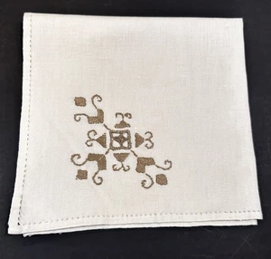 Vintage Set 12 Elfenbein Italien Italien Feines Leinen Handbestickt Servietten 16,5" - Bild 1 von 7