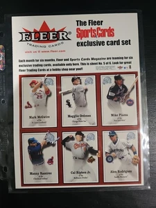 2000 Fleer MLB Karten UNCUT SHEET Monat 5 von 6 - McGwire,, Cal Ripken Jr Rodriguez - Bild 1 von 2