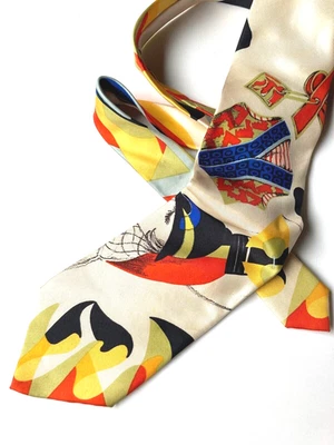 GIANNI VERSACE ALTA COSTURA VINTAGE AÑOS 90 ARTÍSTICO ABSTRACTO CORBATA CHALECO COLORES ATELIER Foto 1 de 4