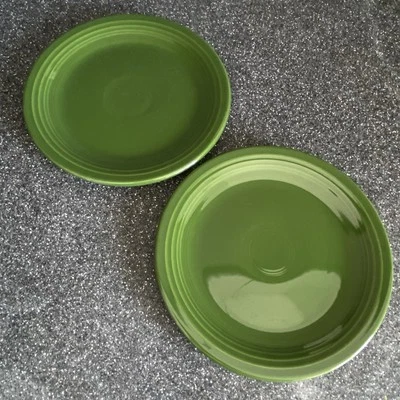 Vintage Fiesta Forest Green 7.5" Salad Bread Luncheon Plates Lot of 2 - Image 1 of 4