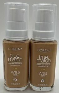 2PK L'Oreal True Match Foundation ~ W6.5 Warm Medium  ~ 1 FL OZ ~ FAST SHIP - Picture 1 of 3