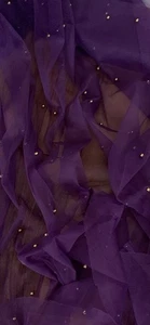 Tela de tul con cuentas de perlas oro oliva 45"" PRECIO POR METRO - Imagen 1 de 2