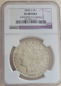 1998 S Morgan Silver Dollar NGC XF Details Cleaned  White Reflections  Rare Date - Picture 1 of 6
