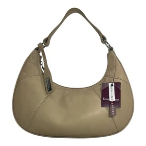 Vintage 00s ETIENNE AIGNER Leather Satchel Bag Handbag Hobo Crescent BEIGE NWT - Picture 1 of 23