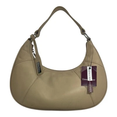 Vintage 00s ETIENNE AIGNER Leather Satchel Bag Handbag Hobo Crescent BEIGE NWT - Image 1 of 4