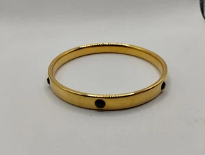 Monet Gold Tone Bangle Bracelet with Black Stone Accents - Picture 1 of 2