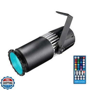 LED Pinspot Light,SENLAN 15W RGBW 4-in-1 SMD 5050 LED Beam Light with IR Remo - Image 1 of 4