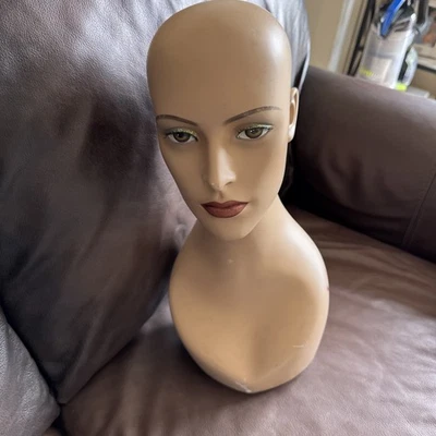 "Cabeza de maniquí femenina con maquillaje versátil peluca modelo de exhibición 16""" Foto 1 de 4