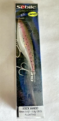 Sebile Stick Shadd 90 FT NST Floating 3/8oz - 3.5" - OWNER Hooks - Rainbow Trout - Image 1 of 4