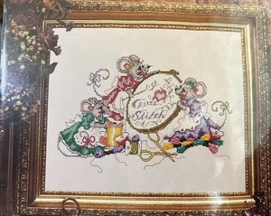 Vintage seltene Designs für die Nadel, Inc. MÄUSE NÄHEN Kreuzstich-Set - Bild 1 von 3
