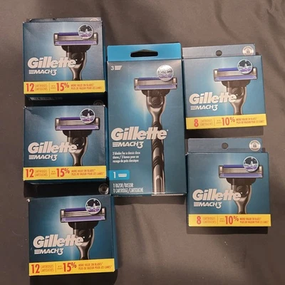 Gillette Mach 3 Razor & 53 Total Refill Cartridge Lot-FREE SHIPPING UNTIL 12/7 - Image 1 of 4