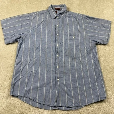 复古 Arnie 衬衫男式 L 蓝色纽扣 Chambray Arnold Palmer Ivy Preppy — 第 1/4 张图片