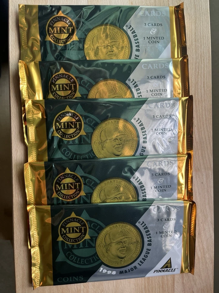 (5) 1998 Pinnacle Mint Collection Baseball Cards And Coins Factory Sealed Packs - Image 1 of 2