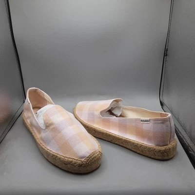 Zapatilla Soludos Smoking Alpargata Sin Cordones Para Mujer 9.5M Coral Madras Plataforma  Foto 1 de 4