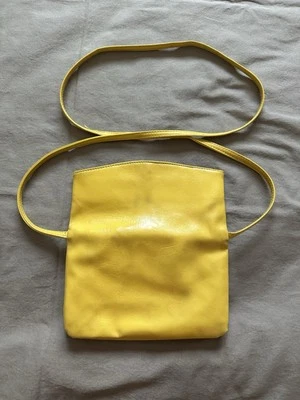 Vintage Yellow Purse Faux Leather With Strap & Magnetic Clasp - Image 1 of 4