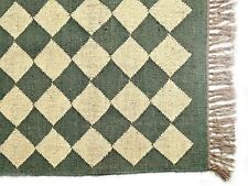 Rug Indian Village Vintage Kilim Handwoven Wool Jute Carpet Rectangle Area Rug