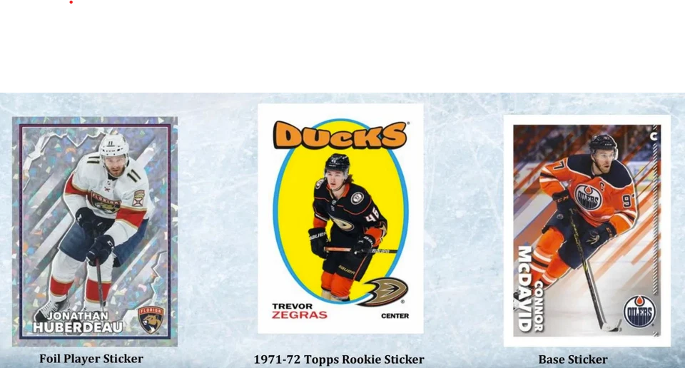 22-23 Topps Hockey Stickers Complete Your Set Lot Card #s 251-500 with FOILs! - Image 1 of 1