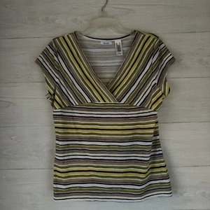 Liz & Co Women's Blouse Stripped Multicolored XL - Picture 1 of 4