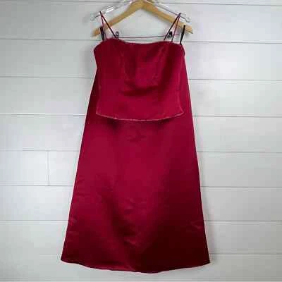 Bill Levkoff 12 Satin Beaded Full Maxi Skirt Top Set - Image 1 of 4