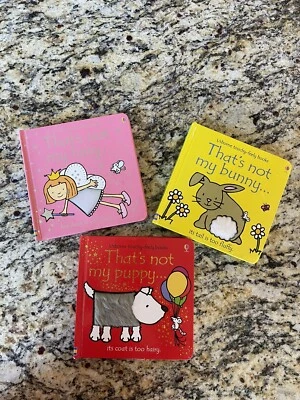 Set of 3 USBORNE TOUCHY-FEELY BOARD BOOKS That’s Not My… Puppy, Fairy, Bunny Foto 1 de 3