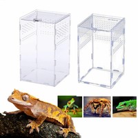 Acrylic Reptile Terrarium Clear Box Gecko Lizard Snake Spider Vivarium Cage Tank