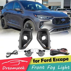 LED Fog Light Kit For Ford Escape 2023+ Front Bumper Lamp W/ Switch Wiring Bezel - Picture 1 of 12