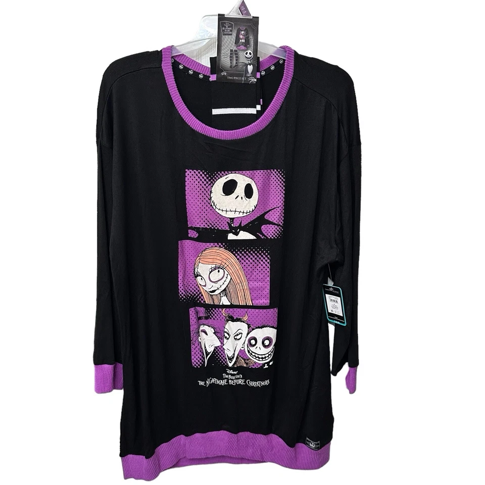 Nightmare Before Christmas SLEEPWEAR GIFT SET (2XL) Shirt Socks Disney