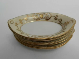 6 NORITAKE ashtrays bridge candy nut dish individual gold & cream vintage - Picture 1 of 3