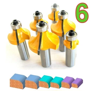 6 Stck. 1/2 SH 1/2, 7/16, 3/8, 5/16, 1/4, 1/8 Radius Rund über Router Bit Set - Bild 1 von 12