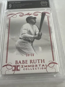 2017 Leaf Babe Ruth #19 Immortal Collection RED FOIL /20 GRADED ARENA CLUB 9 MNT - Picture 1 of 5