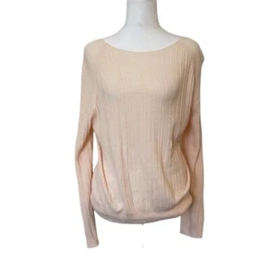Margaret O’Leary Soft Baby Pink Chenille Knit Pullover Sweater sz L Reversible - Picture 1 of 11