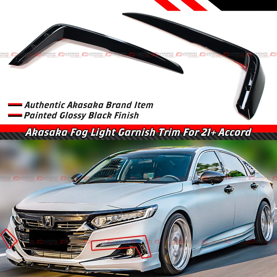 PARA HONDA ACCORD AKASAKA 2021-2022 NEGRO BRILLANTE LINTERNA ANTINIEBLA CUBIERTA SUPERIOR ADORNO Foto 1 de 4