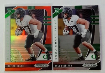 2020 Prizm Draft Picks Jake Breeland (RC) #132 Orange and Base - Image 1 of 3