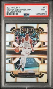 2023 PANINI SELECT SILVER PRIZM #87 VICTOR WEMBANYAMA ROOKIE RC PSA 9 RY - Picture 1 of 3