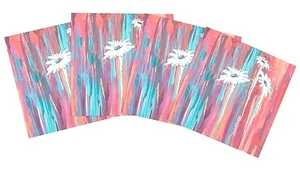 Kess InHouse "Ganz" türkis pfirsichrot OUTDOOR 15x15 Tischsets 4er Set Einzelhandel 55 $ - Bild 1 von 5