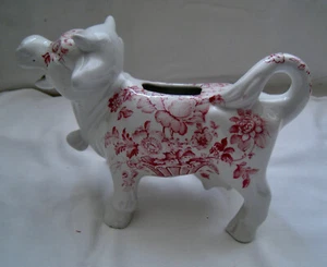 CREMA CERÁMICA VACA “INGLATERRA SAJONA” POCO COMÚN VINTAGE SIGLO XX TRANSFERENCIA IMPRESA WIL - Imagen 1 de 7