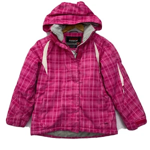 Karbon Jacket Hooded Winter Extrem Girls Size 10 Pink Plaid Long Sleeve Quilted - Picture 1 of 12